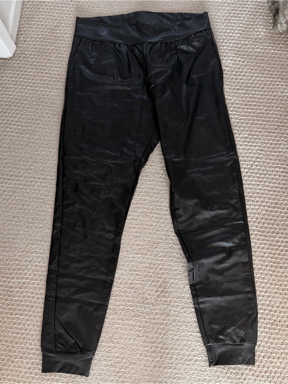 NWT Commando Black Faux Leather Joggers